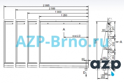 Напольный нержавеющий писсуар-желоб ZP 02 AZP Brno Чехия (фото, схема) Напольный нержавеющий писсуар-желоб ZP 02 AZP Brno Чехия (фото, схема)